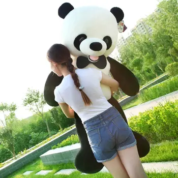 Dorimytrader Jumbo Mielas Šypsosi Panda Pliušinis Žaislas Milžinišką Gyvūnų Panda Įdaryti Vaikams Žaisti Lėlės Didžiosios Pateikti 55inch 140cm DY61406