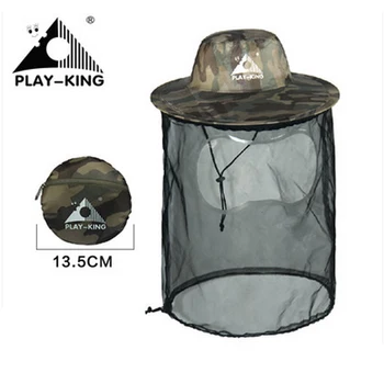 PLAYKING Vabzdžių Prevencijos Bžūp Lauko Kamufliažas Uodų Skrybėlę skėtį nuo saulės Vėjo Skrybėlę Kibiro Kepurę Pėsčiųjų Žvejybos Kepurės Lankstymo
